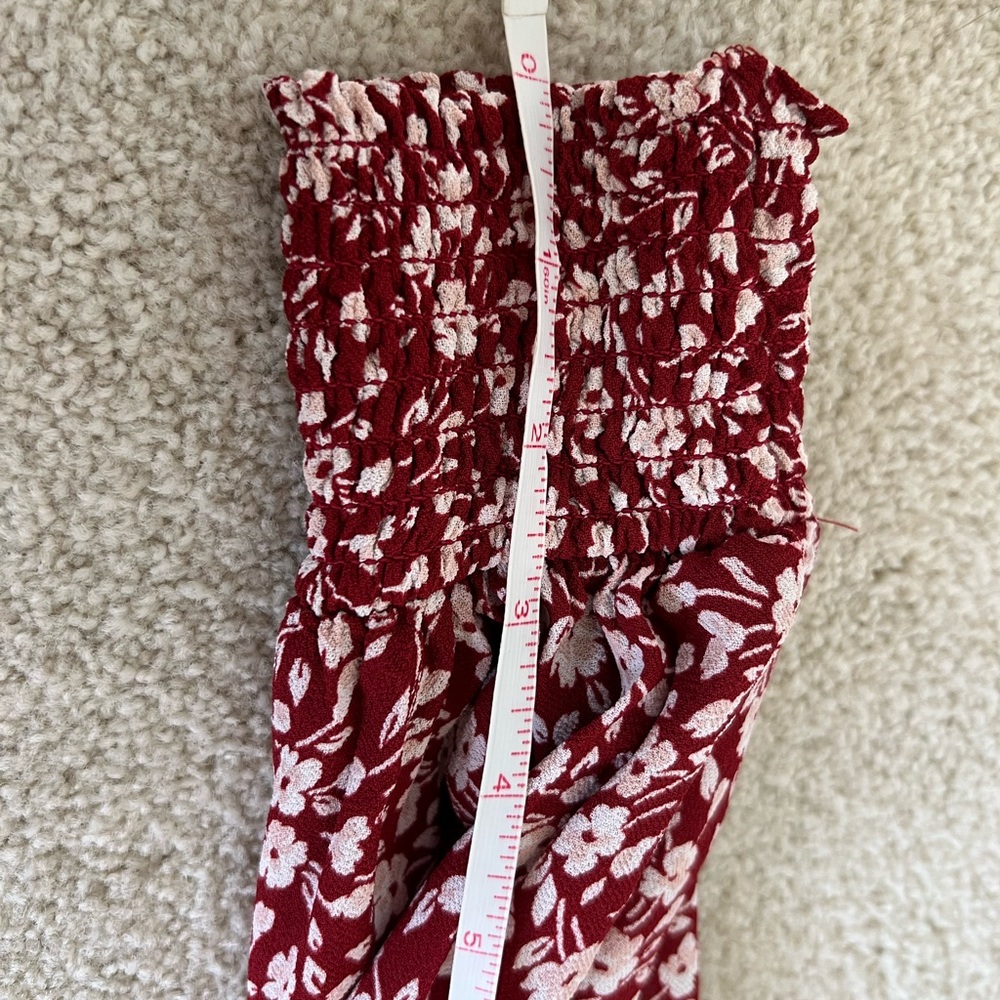 Reformation Cello Midi Dress, red with white floral size XS extra small - Picture 8 of 12